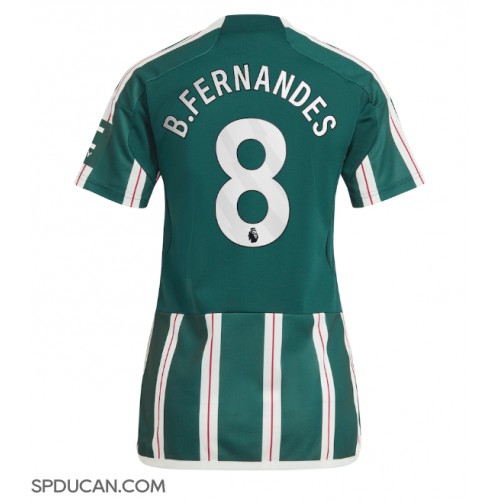 Zenski Nogometni Dres Manchester United Bruno Fernandes #8 Gostujuci 2023-24 Kratak Rukav